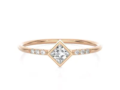 Light Minimalist Diamond Ring 3D print model