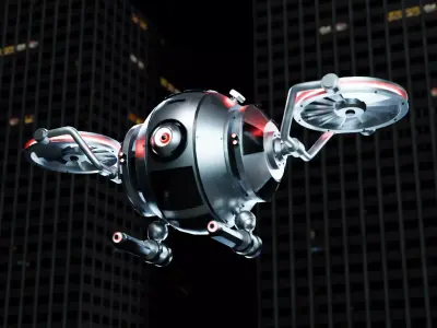 SciFi Machanical Robot Low-poly 3D model