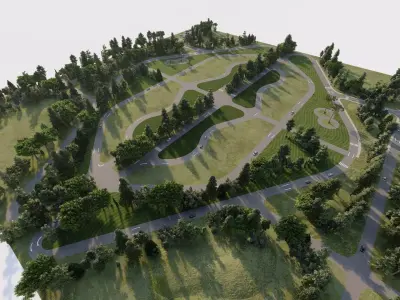 public park-Private Park Landscape 3D model