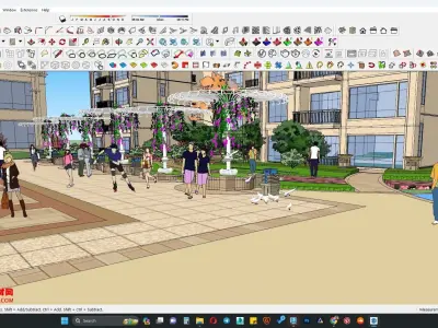 Beautiful lake pool area 3D model