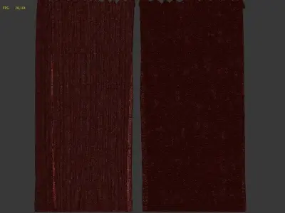 Curtain Set 9 curtains 3D model