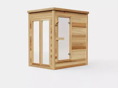 Indoor Sauna for 4 Person Low-poly 3D model