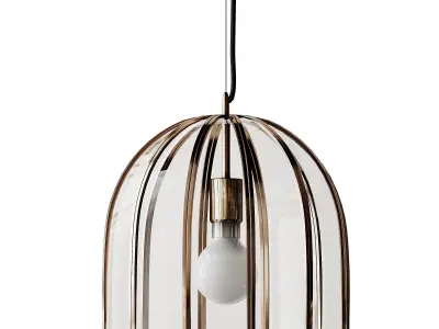 Oval Clear Glass Hanging Light 3D model