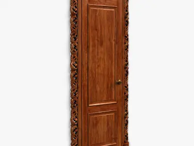 Door0045 ornate wooden door 3D model