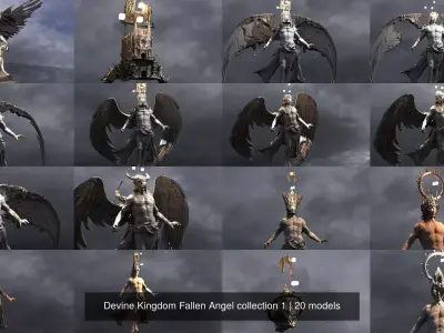 Devine Kingdom Fallen Angel collection 1 3D Model Pack
