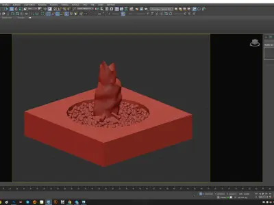 Outdoor fireplace Low-poly 3D model