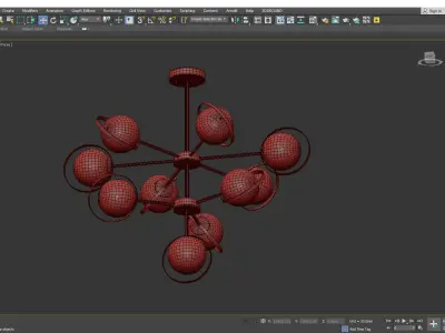 Opal Glass 3 Tier Modo Pendant Lighting Low-poly 3D model