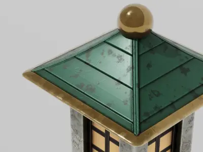 Japanese Furniture Kit - Outdoor Lamp C Low-poly 3D model