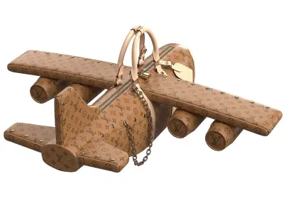 Louis Vuitton LV Airplane Light Brown Bag by Virgil Abloh Low-poly 3D model