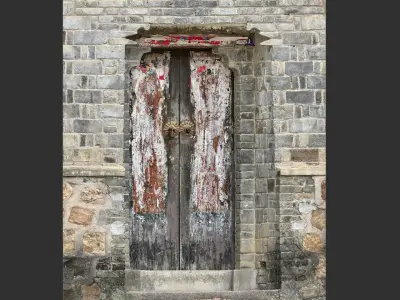 Chinese style rural house gate 3d scan 3D model