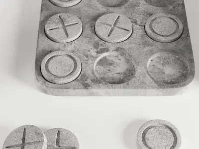 Decorative set 9 tic-tac-toe board 3D model