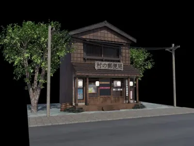 Japanese old post office 3D model