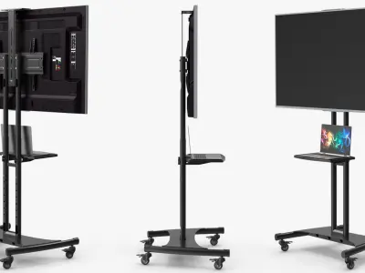  TV Stand with Laptop and Screen 