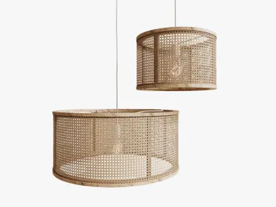 Kira And Kira Rattan And Pine Pendants 3D model