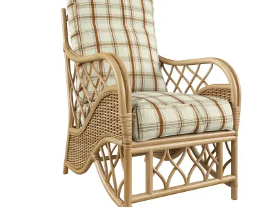 Oslo Walnut 2x Armchairs in Flora 3D model