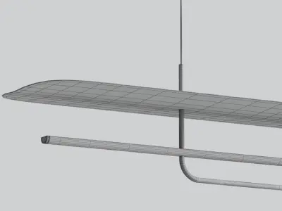 Reflector Linear LED Anodized Aluminum Pendant Light 3D model