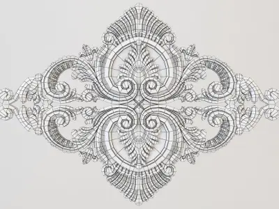 rosette gold ornate ornament 3D print model