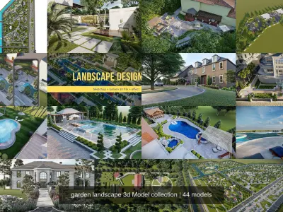 garden landscape 3d Model collection 3D Model Pack