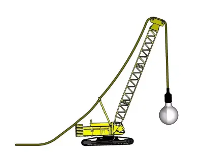 Crawler Crane Lamp  Industrial Style Decorative Light 3D print model
