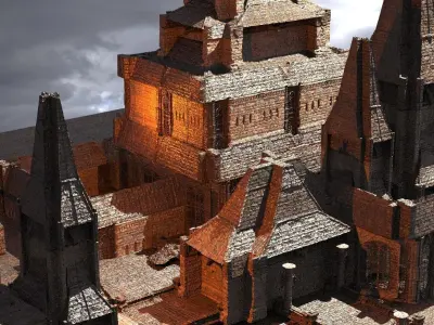 Lizard Cult Cathedral Kitbash 1 3D model