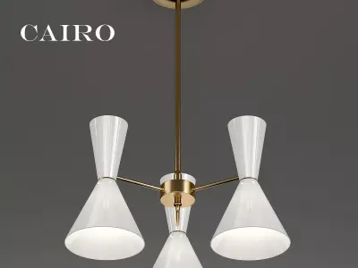 CAIRO Chandelier 3 Arm White 3D model