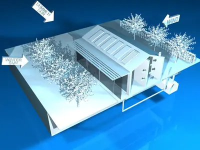 Ecological house cutaway 3D model