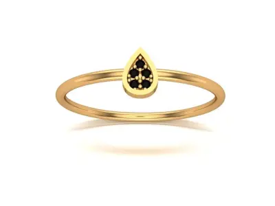 Jewelry gold ring with diamonds 3D print model