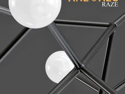 raze 2 chandelier with balls hanging from it 3D model