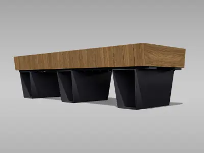 Park Bench 06 Low-poly 3D model