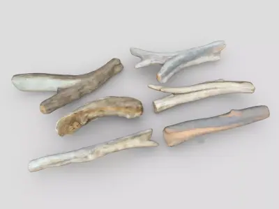 Dead Wood Pack Low-poly 3D model