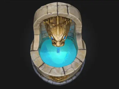 Mystical Fountain of the Sea Serpent  Waters of Legend and Power 3D model