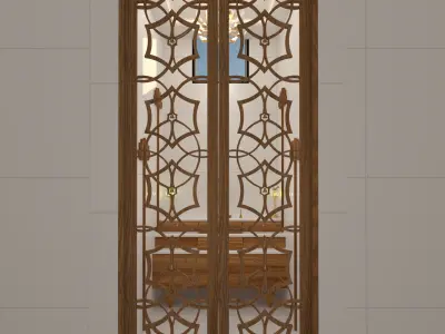 CNC Jali Door Low-poly 3D model