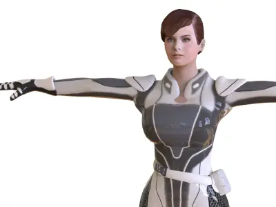 Sci Fi Girl 2 Low-poly 3D model