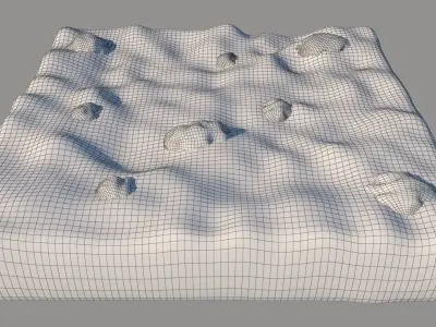 2D Rocky Ground Cel Shaded Low-poly 3D model