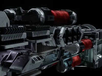 Sci-fi Spaceship 3D Model Low-poly 3D model