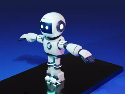3D High Poly Chat Bot Mascot Design 3D model