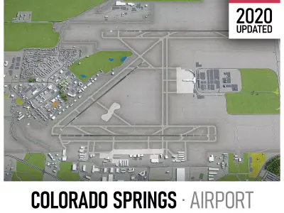 Colorado Springs Airport Low-poly 3D model