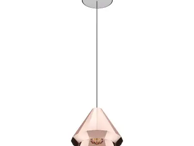 Ceiling Lamp with Copper Shade 02 3D model