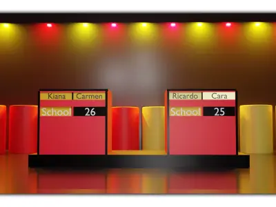 2 Set School Event Podium 3D model