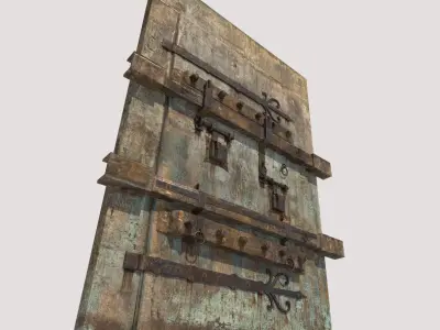 Wooden Door 3D model 14