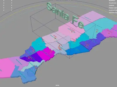 Santa Fe  Argentina map region geography political geographic 3D model