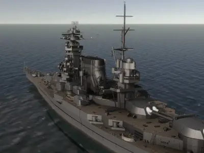 JAPANESE BATTLESHIP AKAGI 3D MODEL 3D model