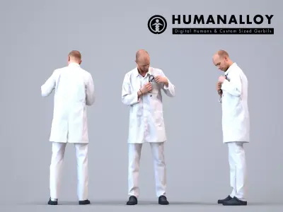 00201Lucian004 - Adult Caucasian man standing in architectural 3D model