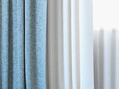 Curtains 89 Curtains with Tulle Creation Baumann ALEX 3D model
