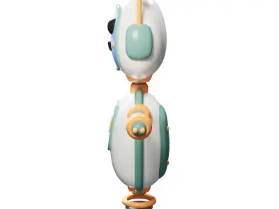 Adorable stylized robot 3D model