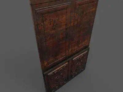 Old Wood Wall Low-poly 3D model buy
