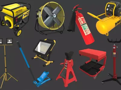 Autoservice Props Pack Vol 2 Low-poly 3D model
