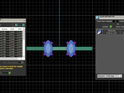 Open End Women Light Weight Band Marquise Stone Ring 3D print model