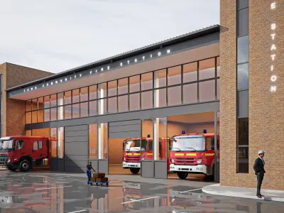 fire station Low-poly 3D model