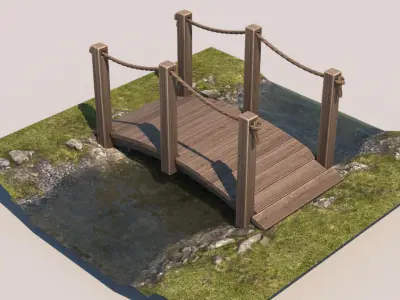 landscape pathways Low-poly 3D model